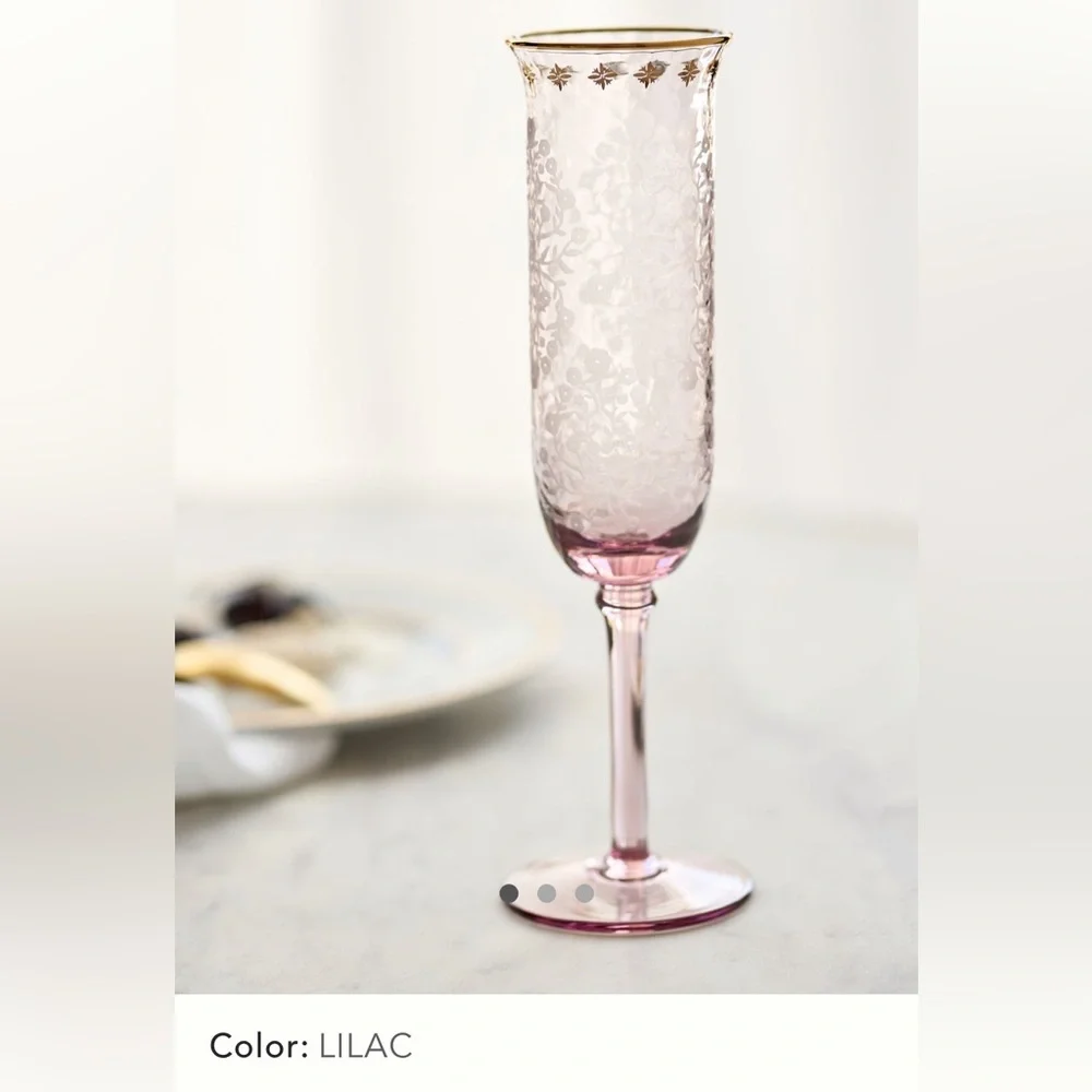 Sinna Champagne Flute Glasses / Set of 4 ~ Color:Lilac